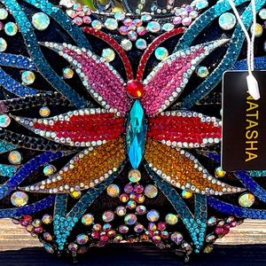 NEW Natasha Butterfly Crystal Clutch